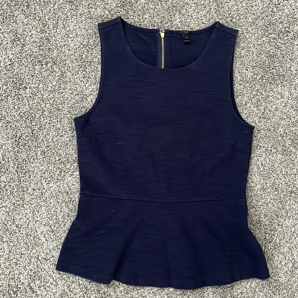 J.Crew extra small navy blue peplum tank top